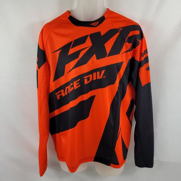 FXR Racing Long Sleeve Shirt Motocross Race Div Snowmobile Jersey Mens Large - Picture 1 of 2